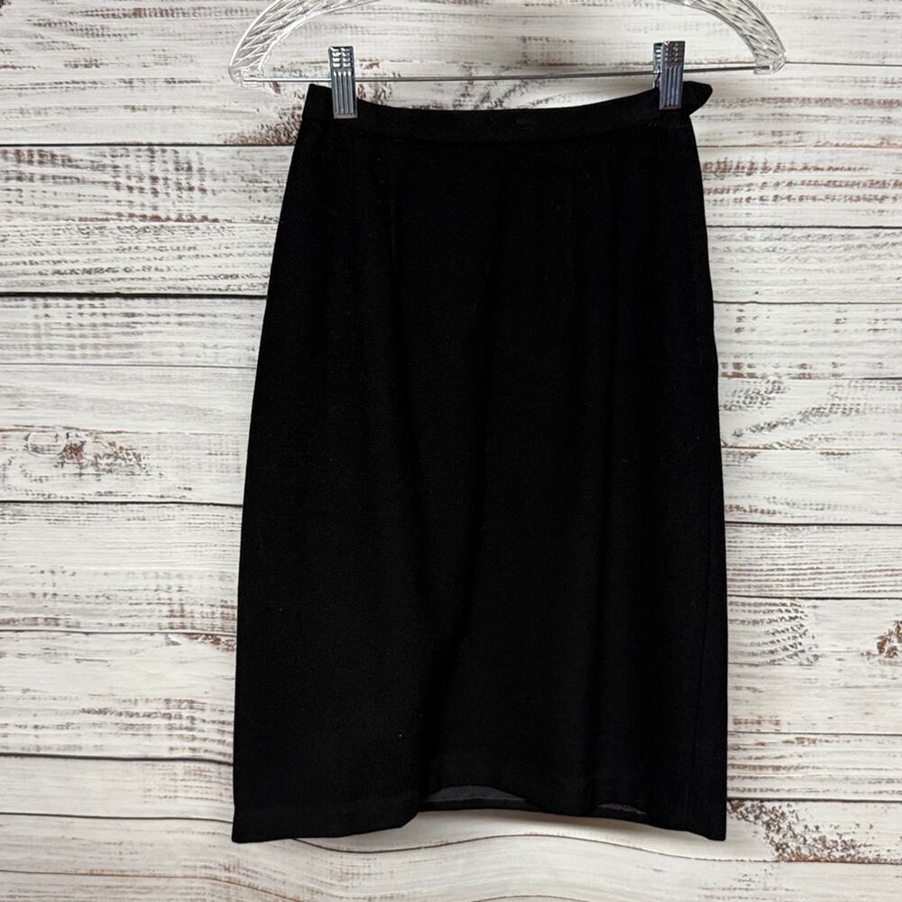 Vintage Black Handmade Wool Skirt XXS